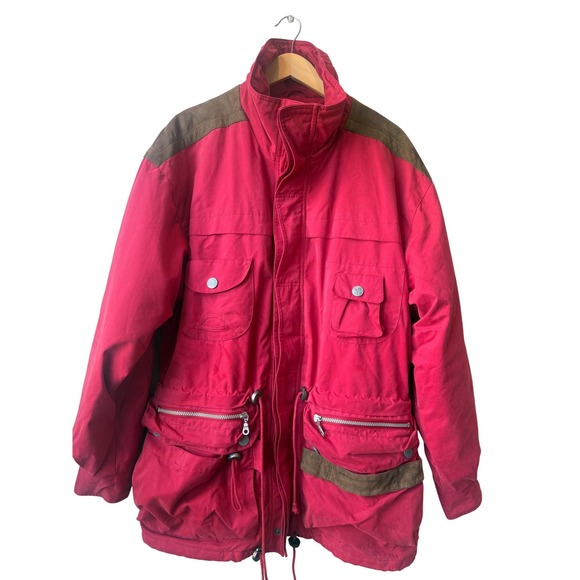 Vintage Structure Mens Y2K Canvas Utility Chore Jacket Size L Hunting Outdoors